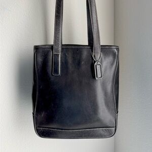 Coach Vintage Brown Leather Tote Shoulder Bag Hampton